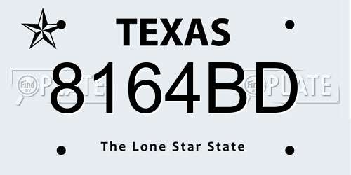 8164BD Texas License Plate