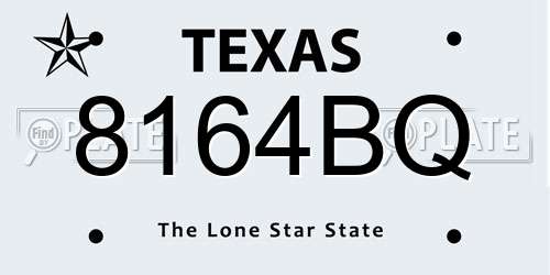 8164BQ Texas License Plate