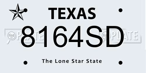 8164SD Texas License Plate