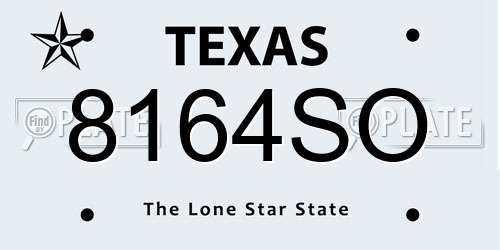 8164SO Texas License Plate