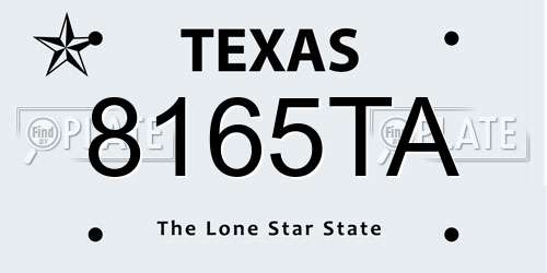 8165TA Texas License Plate