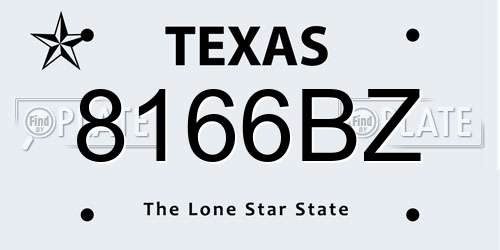 8166BZ Texas License Plate