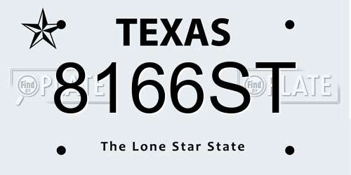 8166ST Texas License Plate