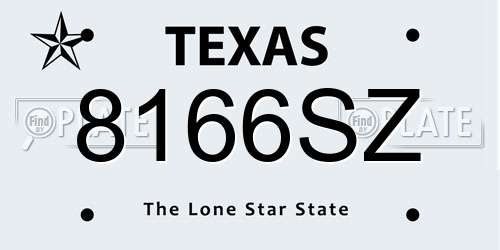 8166SZ Texas License Plate