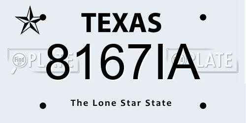 8167IA Texas License Plate