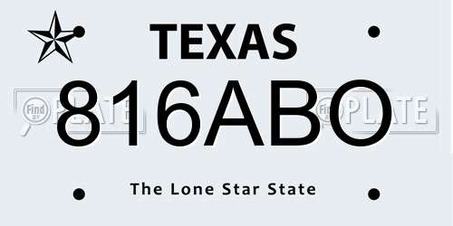 816ABO Texas License Plate