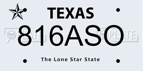 816ASO Texas License Plate