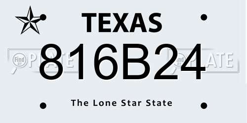 816B24 Texas License Plate
