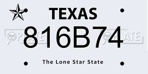 816B74 Texas License Plate