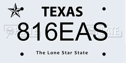 816EAS Texas License Plate