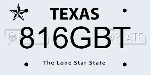 816GBT Texas License Plate