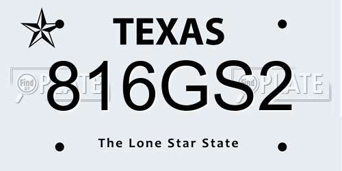 816GS2 Texas License Plate