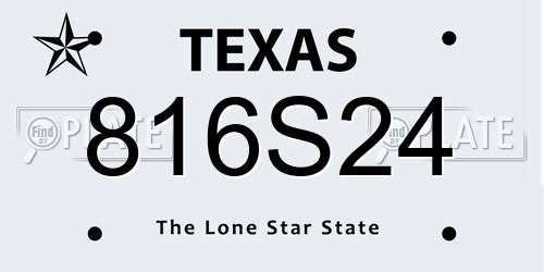 816S24 Texas License Plate