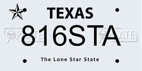816STA Texas License Plate