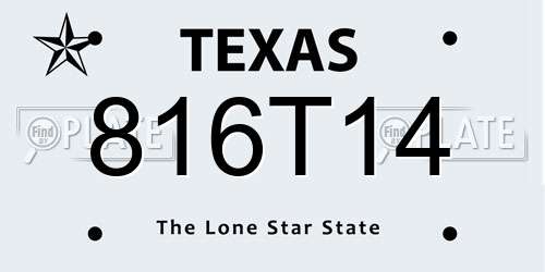 816T14 Texas License Plate