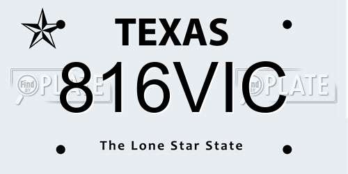 816VIC Texas License Plate