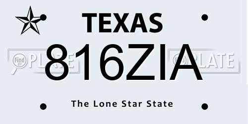 816ZIA Texas License Plate