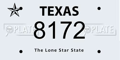 8172 Texas License Plate