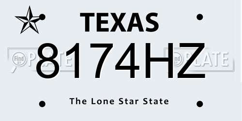 8174HZ Texas License Plate