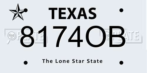 8174OB Texas License Plate