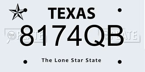 8174QB Texas License Plate