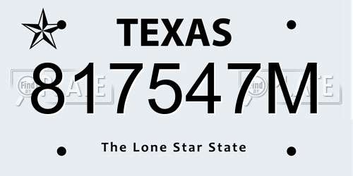 817547M Texas License Plate