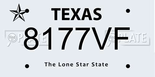 8177VF Texas License Plate