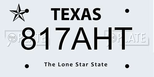 817AHT Texas License Plate