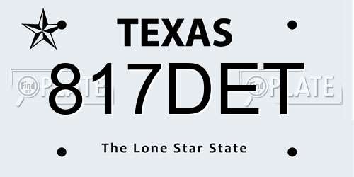 817DET Texas License Plate