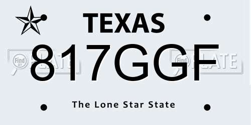 817GGF Texas License Plate