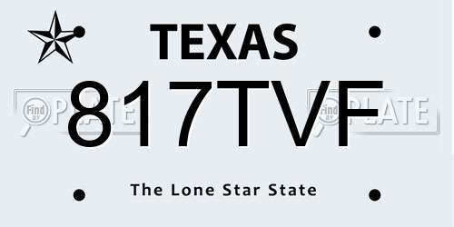 817TVF Texas License Plate