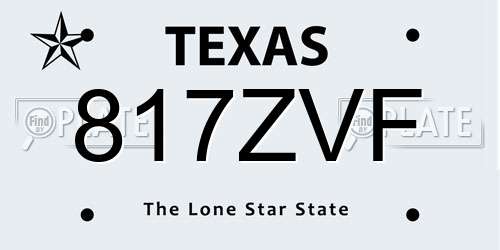 817ZVF Texas License Plate