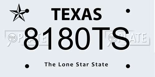 8180TS Texas License Plate