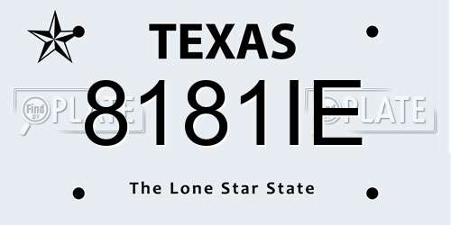 8181IE Texas License Plate