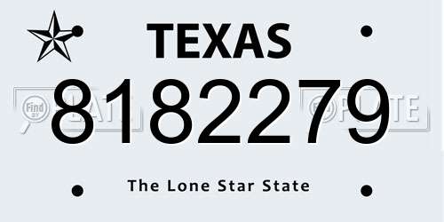 8182279 Texas License Plate