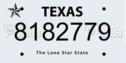 8182779 Texas License Plate