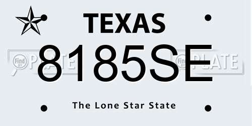 8185SE Texas License Plate