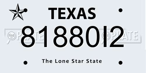 81880I2 Texas License Plate