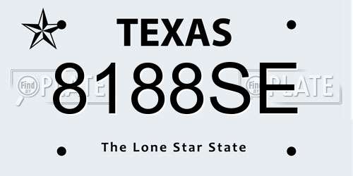 8188SE Texas License Plate