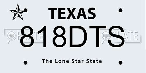 818DTS Texas License Plate