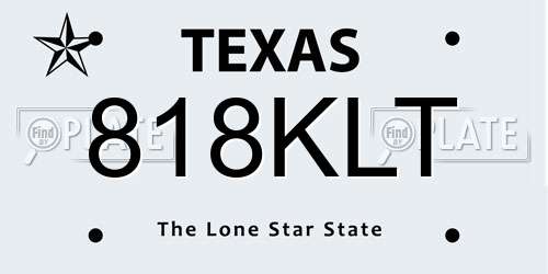 818KLT Texas License Plate