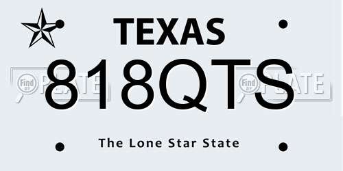 818QTS Texas License Plate