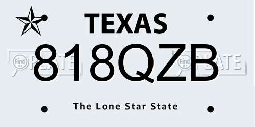 818QZB Texas License Plate