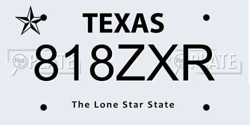 818ZXR Texas License Plate