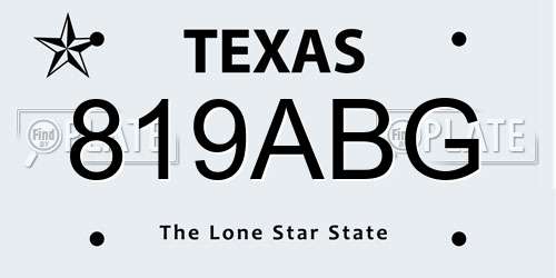 819ABG Texas License Plate
