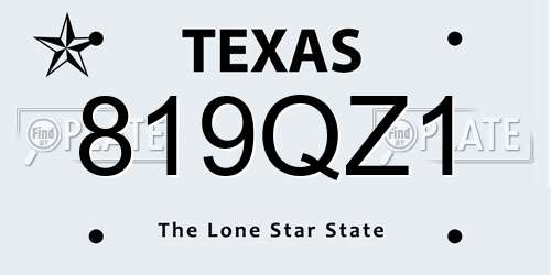 819QZ1 Texas License Plate