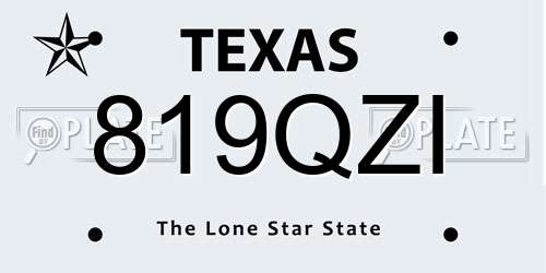 819QZI Texas License Plate
