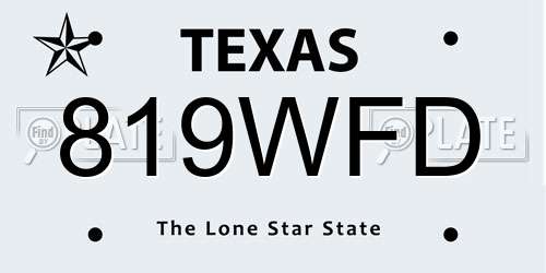 819WFD Texas License Plate