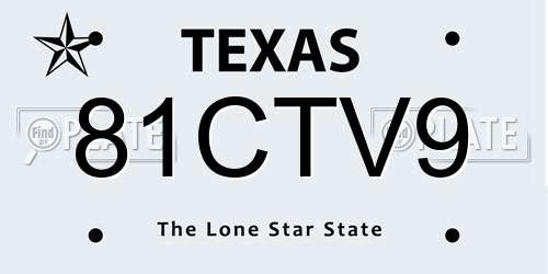81CTV9 Texas License Plate