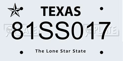 81SS017 Texas License Plate